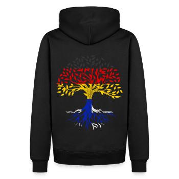 Wurzeln Baum Deutschland Finnland - Männer Premium Bio Hoodie - Schwarz - Hinten - Nico (187cm)
