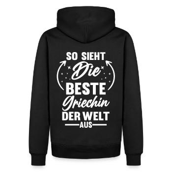 Griechenland Griechin Griechisches - Männer Premium Bio Hoodie - Schwarz - Hinten - Nico (187cm)