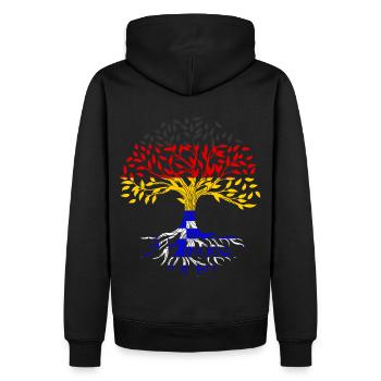 Roots Tree Allemagne Grèce - Sweat à capuche Premium bio Homme - noir - Dos - Nico (187cm)