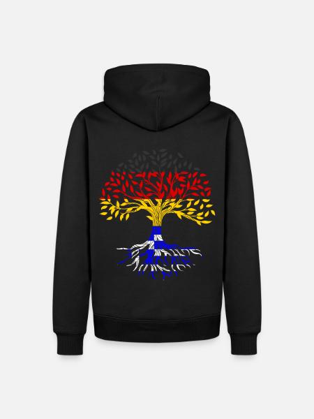 Roots Tree Germany Greece - Men’s Premium Organic Hoodie - black