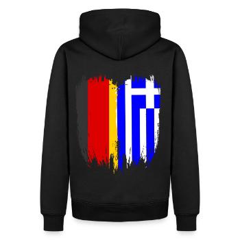 Deutschland Flagge Griechenland - Männer Premium Bio Hoodie - Schwarz - Hinten - Nico (187cm)