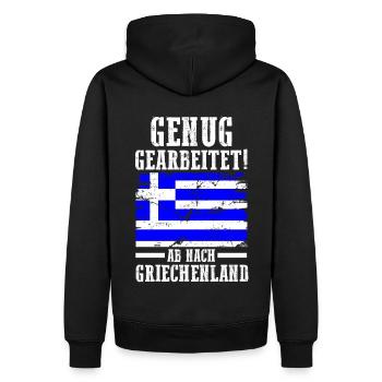 Urlaub Grieche Griechenland - Männer Premium Bio Hoodie - Schwarz - Hinten - Nico (187cm)