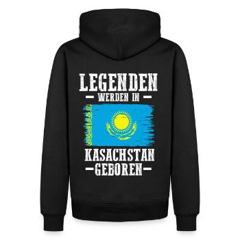 Kasachstan Kasache Kasachisches - Männer Premium Bio Hoodie - Schwarz - Hinten - Nico (187cm)