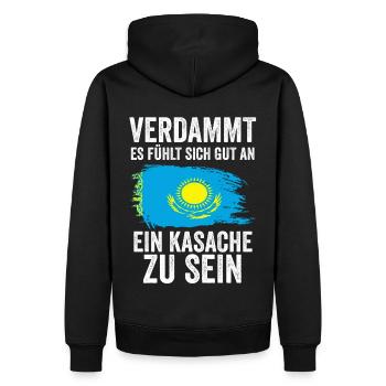 Kasachstan Kasache Kasachisches - Männer Premium Bio Hoodie - Schwarz - Hinten - Nico (187cm)