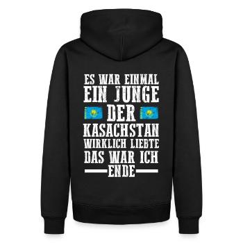 Kasachstan Kasache Kasachisches - Männer Premium Bio Hoodie - Schwarz - Hinten - Nico (187cm)