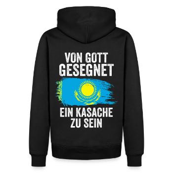 Kasachstan Kasache Kasachisches - Männer Premium Bio Hoodie - Schwarz - Hinten - Nico (187cm)