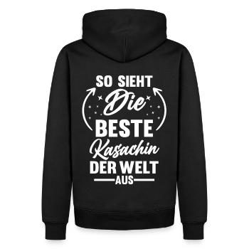 Kasachstan Kasachin Kasachisches - Männer Premium Bio Hoodie - Schwarz - Hinten - Nico (187cm)