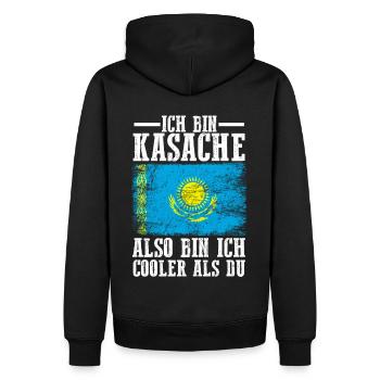 Kasachstan Kasache Kasachisches - Männer Premium Bio Hoodie - Schwarz - Hinten - Nico (187cm)