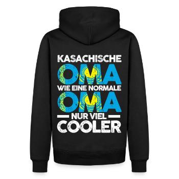 Kasachin Kasachstanische Oma Kasachstan - Männer Premium Bio Hoodie - Schwarz - Hinten - Nico (187cm)