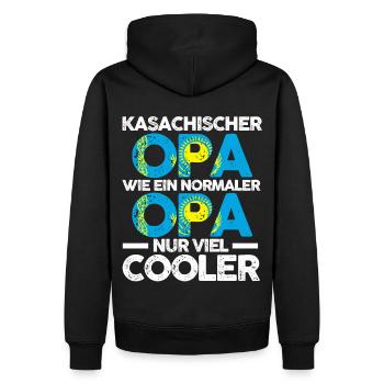 Kasachstanischer Opa Kasache Kasachstan - Männer Premium Bio Hoodie - Schwarz - Hinten - Nico (187cm)