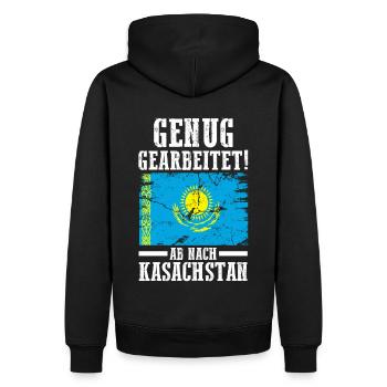 Urlaub Kasache Kasachstan - Männer Premium Bio Hoodie - Schwarz - Hinten - Nico (187cm)