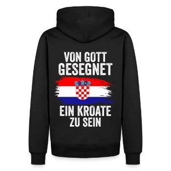 Kroatien Kroate Kroatisches - Männer Premium Bio Hoodie - Schwarz - Hinten - Nico (187cm)