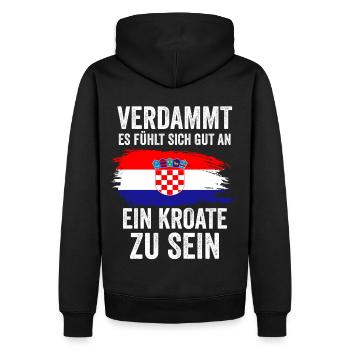 Kroatien Kroate Kroatisches - Männer Premium Bio Hoodie - Schwarz - Hinten - Nico (187cm)