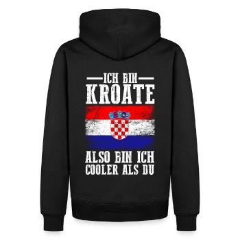 Kroatien Kroate Kroatisches - Männer Premium Bio Hoodie - Schwarz - Hinten - Nico (187cm)