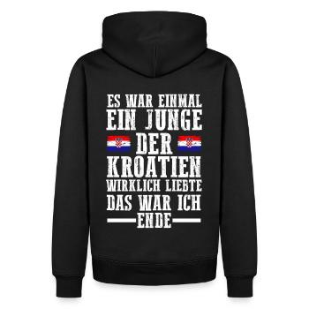 Kroatien Kroate Kroatisches - Männer Premium Bio Hoodie - Schwarz - Hinten - Nico (187cm)