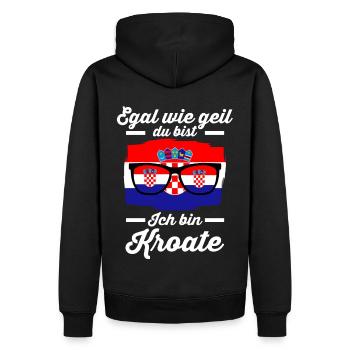 Kroate Kroatisches Kroatien - Männer Premium Bio Hoodie - Schwarz - Hinten - Nico (187cm)