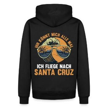 Ihr könnt mich alle mal ich fliege nach Santa Cruz - Männer Premium Bio Hoodie - Schwarz - Hinten - Nico (187cm)