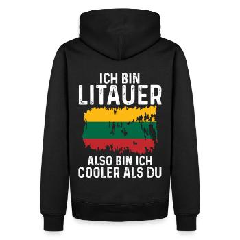 Litauen Litauer Litauisches - Männer Premium Bio Hoodie - Schwarz - Hinten - Nico (187cm)