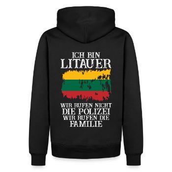 Litauen Litauer Litauisches - Männer Premium Bio Hoodie - Schwarz - Hinten - Nico (187cm)