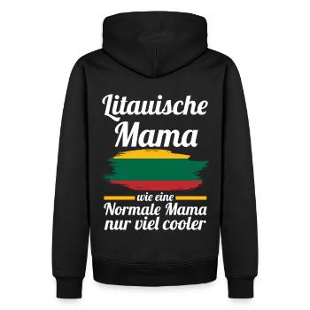 Litauerin Litauische Mama Litauen Mutter - Männer Premium Bio Hoodie - Schwarz - Hinten - Nico (187cm)