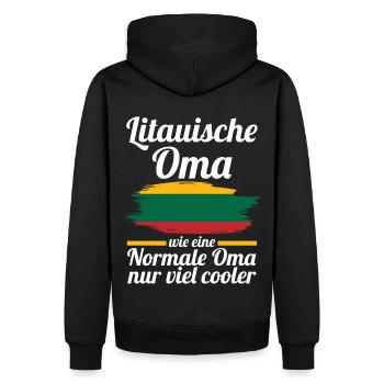 Litauerin Litauische Oma Litauen - Männer Premium Bio Hoodie - Schwarz - Hinten - Nico (187cm)
