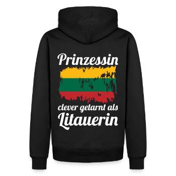 Prinzessin Litauer Litauisches Litauen - Männer Premium Bio Hoodie - Schwarz - Hinten - Nico (187cm)