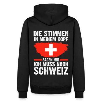 Schweiz Schweizer - Männer Premium Bio Hoodie - Schwarz - Hinten - Nico (187cm)