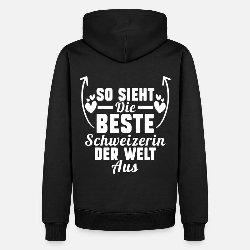 Schweiz Schweizerin - Männer Premium Bio Hoodie - Schwarz