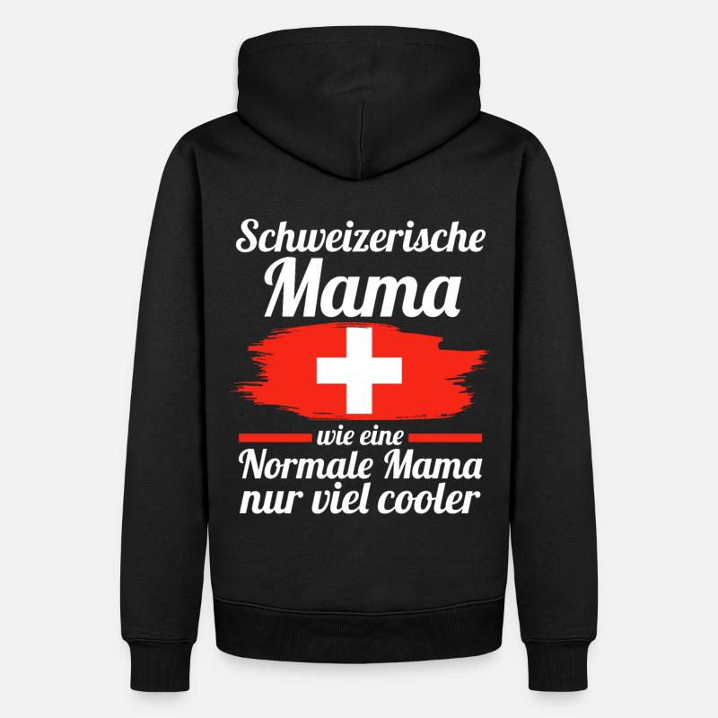 Schweizerin Schweizer Mama Schweiz Mutter - Männer Premium Bio Hoodie - Schwarz