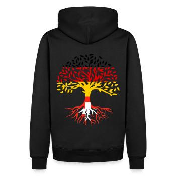 Arbre racines Allemagne Suisse - Sweat à capuche Premium bio Homme - noir - Dos - Nico (187cm)