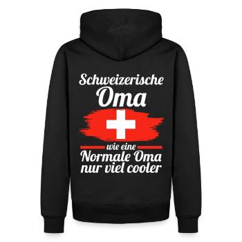 Schweizerin Schweizer Oma Schweiz - Männer Premium Bio Hoodie - Schwarz - Hinten - Nico (187cm)
