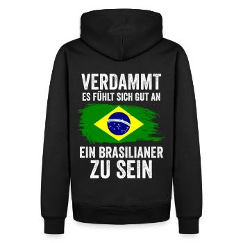 Brasilien Brasilianer Brasilianisches - Männer Premium Bio Hoodie - Schwarz - Hinten - Nico (187cm)
