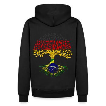 Racines Arbre Allemagne Brésil - Sweat à capuche Premium bio Homme - noir - Dos - Nico (187cm)