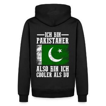 Pakistan Pakistaner Pakistanisches - Männer Premium Bio Hoodie - Schwarz - Hinten - Nico (187cm)