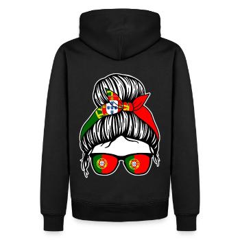 Portugais Portugal - Sweat à capuche Premium bio Homme - noir - Dos - Nico (187cm)