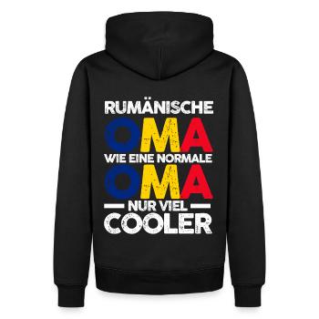 Rumänin Rumänische Oma Rumänien - Männer Premium Bio Hoodie - Schwarz - Hinten - Nico (187cm)