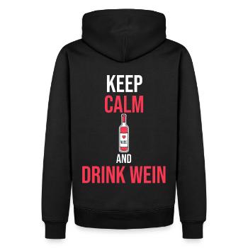 Restez calme et buvez du vin - Sweat à capuche Premium bio Homme - noir - Dos - Nico (187cm)