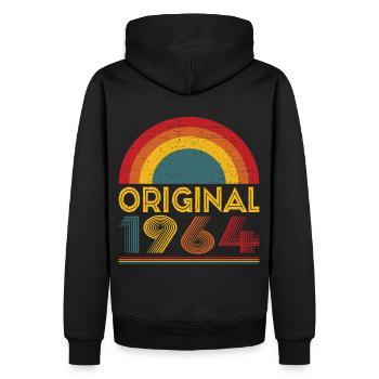 Vintage Original 1964 Cadeau 58ème Anniversaire - Sweat à capuche Premium bio Homme - noir - Dos - Nico (187cm)