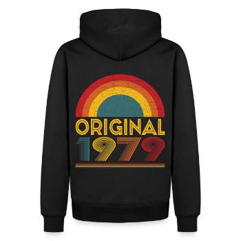Vintage Original 1979 Cadeau pour 43ème anniversaire - Sweat à capuche Premium bio Homme - noir - Dos - Nico (187cm)
