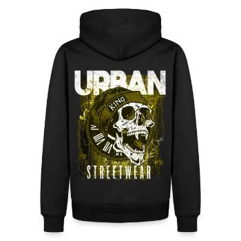 Skull Urban Streetwear - Sweat à capuche Premium bio Homme - noir - Dos - Nico (187cm)