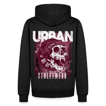Skull Urban Streetwear - Sweat à capuche Premium bio Homme - noir - Dos - Nico (187cm)