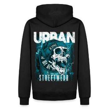 Skull Urban Streetwear - Sweat à capuche Premium bio Homme - noir - Dos - Nico (187cm)
