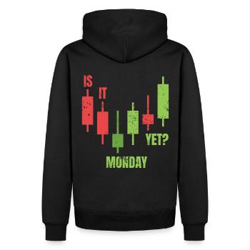 Ist es Montag und noch lustiger Börsenmärkte -Fore - Männer Premium Bio Hoodie - Schwarz - Hinten - Nico (187cm)