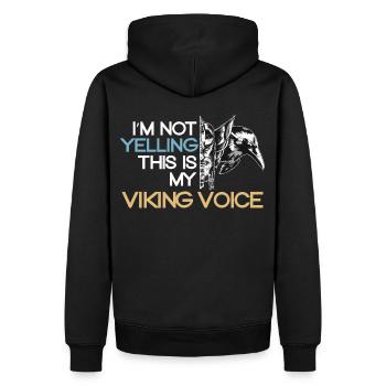 Ich schreie nicht, dass dies meine Wikingerstimme - Männer Premium Bio Hoodie - Schwarz - Hinten - Nico (187cm)