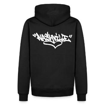 Nashville City Graffiti Street Art HandStyle USA H - Männer Premium Bio Hoodie - Schwarz - Hinten - Nico (187cm)