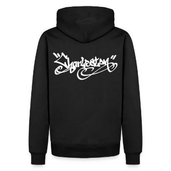 Charleston City Graffiti Street Art HandStyle USA - Männer Premium Bio Hoodie - Schwarz - Hinten - Nico (187cm)