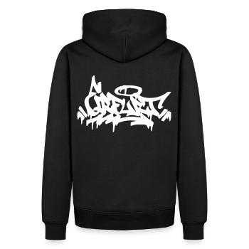 Erfurt City Graffiti Street Art HandStyle Deutschl - Männer Premium Bio Hoodie - Schwarz - Hinten - Nico (187cm)