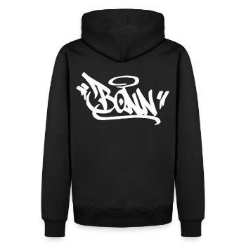 Bonn City Graffiti Street Art HandStyle Deutschlan - Männer Premium Bio Hoodie - Schwarz - Hinten - Nico (187cm)