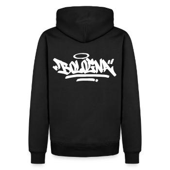 Bologna City Graffiti Street Art Italien Hip Hop - Männer Premium Bio Hoodie - Schwarz - Hinten - Nico (187cm)