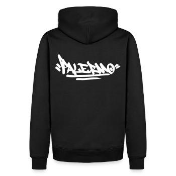Palermo City Graffiti Street Art Handstyle Italien - Männer Premium Bio Hoodie - Schwarz - Hinten - Nico (187cm)